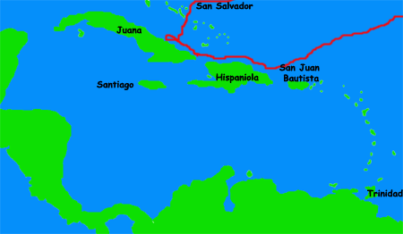 Christopher Columbus Map Voyage